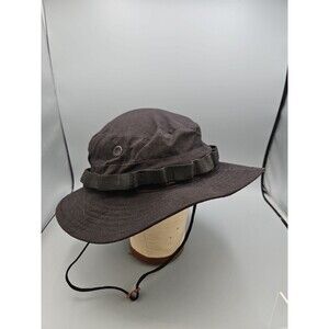 Boonie Bucket Hat Sun Hot Weather  Size 7 1/4 Black Made USA Military Style